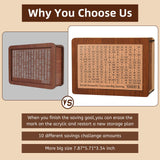 10000 Kakeibo Wooden Money Saving Challenge Box Cash Vault Piggy Bank for Adults Kids Savings Goals Smash Box Saver for Boys and Girls (10 Amounts) Zayeemi