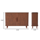NVETHM Sideboard Buffet Cabinet, Storage Cabinet with Sliding Doors and Handles, Modern Wooden Sideboard Cabinet for Living Room, Dining Room, Kitchen and Entryway (Walnut) NVETHM