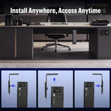 ADIMO Handgun Safe, Sturdy Steel Keypad Hidden Gun Safe, Single Gun Safe for 3-Way Drop-Down Install, Light&Silent Mode Quick Access Gun Safe for Car Desk Bedside Use, Keep Kids from Firearms Key Lock ADIMO