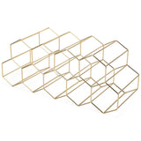 NAT & Jules Honeycomb Gold Tone Iron Metal Tabletop Wine Rack, Large - Perfect for Kitchen Countertop, Pantry or Cabinets Display or Storage - Holds 12 Bottles, Gold Tone NAT AND JULES