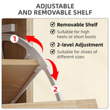 Rattan Shoe Storage Cabinet, Narrow Shoe Organizer with 4 Flip Drawers, 2 Drawers, Farmhouse Entryway Shoe Cabinet, Wooden Shoe Cabinet for Entrance, Hallway CuisinSmart