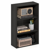 Furinno Basic Book Shelf, 3-Tier Bookshelf, Cube Storage Organizer Bookcase with Open Shelf, 7 x 17 x 26, for Living Room, Bedroom, Home Office, Espresso Furinno