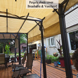 JUNKOGO 90% Sun Shade Cloth, 10x15ft Pergola Shade Cover with Reinforced Grommets, Shade Fabric Privacy Screen Cover Canopy with UV Protection for Pergola, Patio, Garden, Porch, Deck, Backyard JUNKOGO