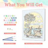 Auremi Landscape Paint by Number Kits with Framed, DIY Car Paint by Number Canvas for Adults, Easy Acrylic in Canvas with Brushes for Decor 20x30cm Auremi