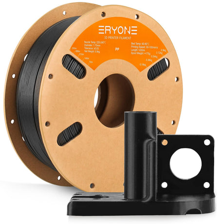 ERYONE Polypropylene Filament 1.75mm +/-0.03mm for 3D Printer, 3D Printing Filament PP 900g/Spool, Black ERYONE