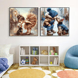 Paint by Numbers for Adults and Kids Beginner, 2 Pack Animal Dog Painting by Number Kits On Canvas, Number Artist Paint by Number Kit DIY Oil Painting Acrylic Paints, Home Wall Decor 13.8x13.8 inch Fairyland JinWenn