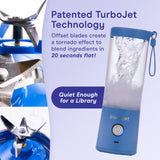 BlendJet Portable Blender for Smoothies & Shakes - 16oz BlendJet 2 Cordless Personal & Small Blender, USB-C Rechargeable & Self Cleaning - Quiet Mini Travel Blender with Stainless Steel Blade (Ocean) BlendJet