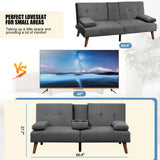 Shintenchi Futon Sofa Bed, Convertible Couch Beds Loveseat, Modern Recliner Sleeper, Small Lazy Set for Living Room, Office, Apartment, Dark Gray Shintenchi