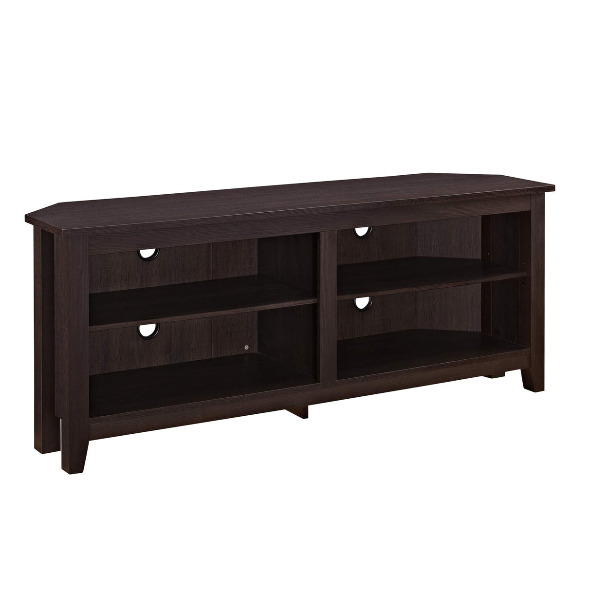 Walker Edison Maxwell Classic 2 Shelf Corner TV Stand for TVs up to 65 Inches, 58 Inch, Espresso Walker Edison