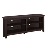 Walker Edison Maxwell Classic 2 Shelf Corner TV Stand for TVs up to 65 Inches, 58 Inch, Espresso Walker Edison