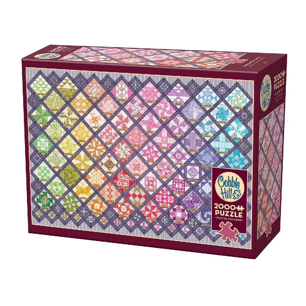 Cobble Hill 2000 Piece Puzzle - Four Square Quilt Blocks - Sample Poster Included Cobble Hill Puzzle Company Ltd.