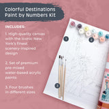 Pink Picasso Kits Colorful Destinations Paint by Number for Adults and Teens | DIY Unique Canvas Painting Kits Color by Numbers Arts & Crafts Kit | New York State of Mind 8x10 - Paint Kit Set Pink Picasso
