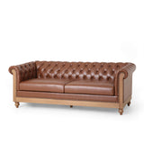 Christopher Knight Home Castalia Sofas, Cognac Brown + Natural Christopher Knight Home