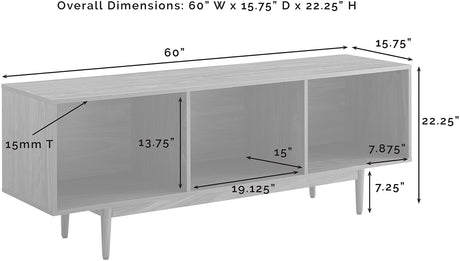 Crosley Furniture Liam Large Vinyl Record Storage TV Stand and Entertainment Center, Media Console, Walnut Crosley Furniture