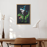 ETTUWNUI Diamond Painting Kits for Adults - Shark Riding Dinosaur Painting DIY 5D Full Drill Diamond Dots Paintings with Diamonds Gem Art and Crafts Home Decor 8"x12" ETTUWNUI