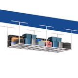 GIOTORENT 3x8FT Heavy Duty Overhead Garage Storage Rack - Adjustable Ceiling Shelving with 600lbs Weight Capacity, Metal Garage Organization System, White GIOTORENT