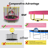 72" Trampoline for Kids with Net,6 FT Indoor & Outdoor Small Toddler Trampoline with Basketball Hoop & Dart Board for Ages 1-8, Birthday Gifts for Boys & Girls, Baby Toddler Christmas Toys Pink Sedeke