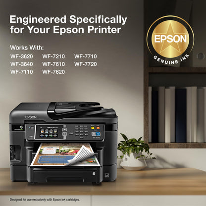 EPSON 252 DURABrite Ultra Ink Standard Capacity Color Combo Pack (T252520-S) Works with WorkForce WF-3620, WF-3640, WF-7110, WF-7610, WF-7620, WF-7710, WF-7720, WF-7210