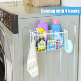 NiHome Magnetic Metal Basket Organizers, Dryer Ball Holder, 2PCS Medium & Small, Versatile Storage for Kitchen & Office Holds Up to 14 lbs, Easy Attach to Refrigerator or Any Magnetic Surface (White) NiHome