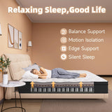 AICEHOME King Mattress, 14 Inch Individual Pocket Springs with Gel Memory Foam, Medium Firm Mattresses in a Box, Hybrid King Size Mattress with Pressure Relief AICEHOME