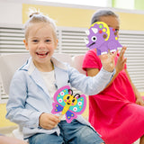 VKPI Make 6 Popstick Puppets Craft Kits for Kids, Foam Crafts, Story Time Toys for Ages 4+ Toddler, Dinosaurs, Butterfly, Preschool Projects Art Crafts, Birthday Holiday Gift VKPI