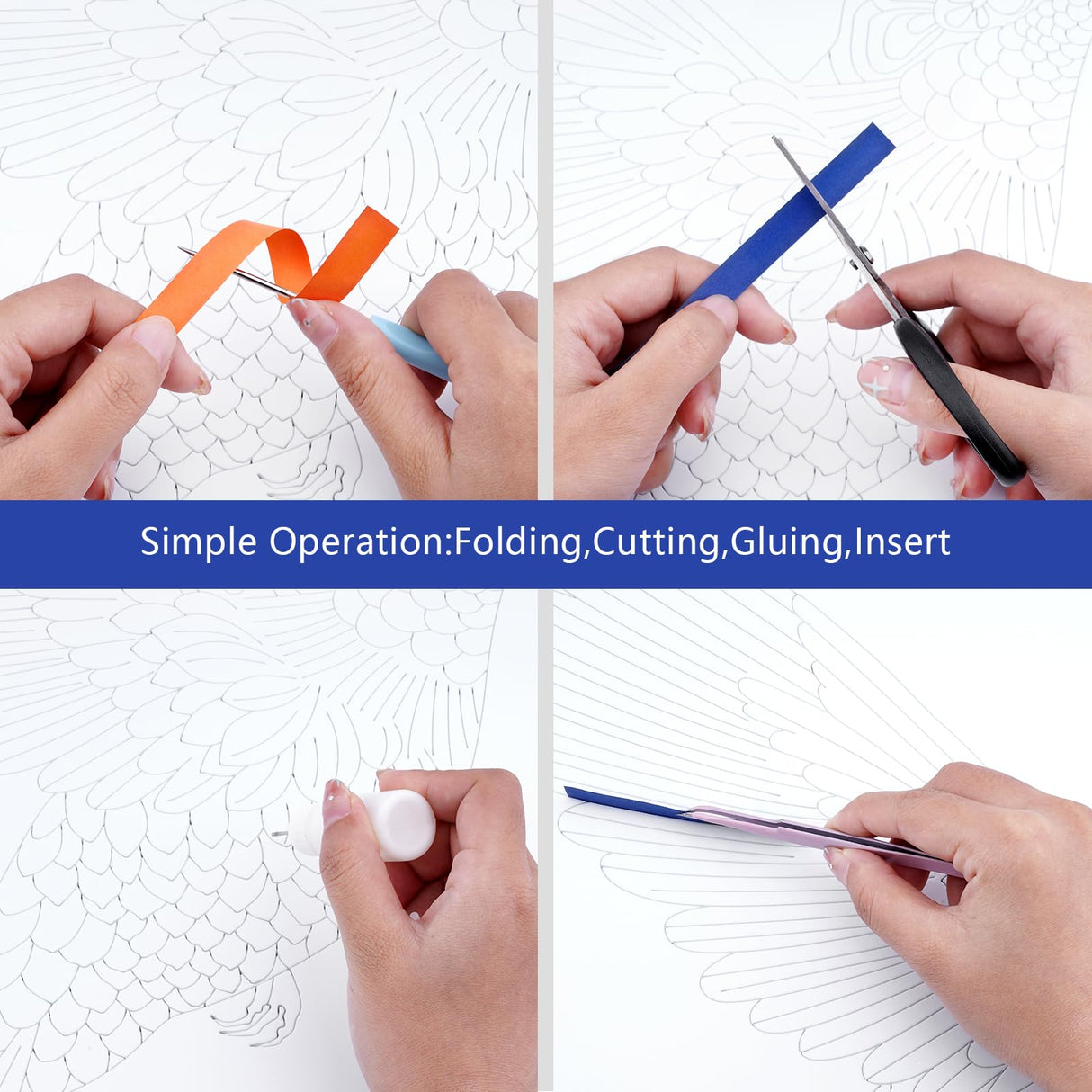 Uniquilling Quilling Kit for Adults - Hummingbird Paper Quilling Kit with Tools & Manual, DIY Craft Kit, 8 x 1 x 0.7 inches, Not Foldable Uniquilling