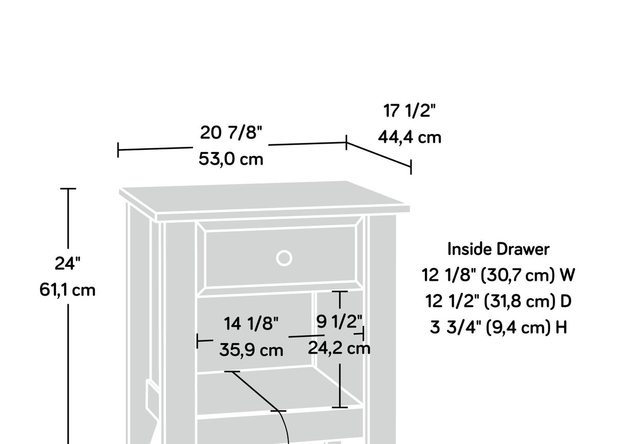 Sauder Shoal Creek Night Stand, Oiled Oak finish Sauder
