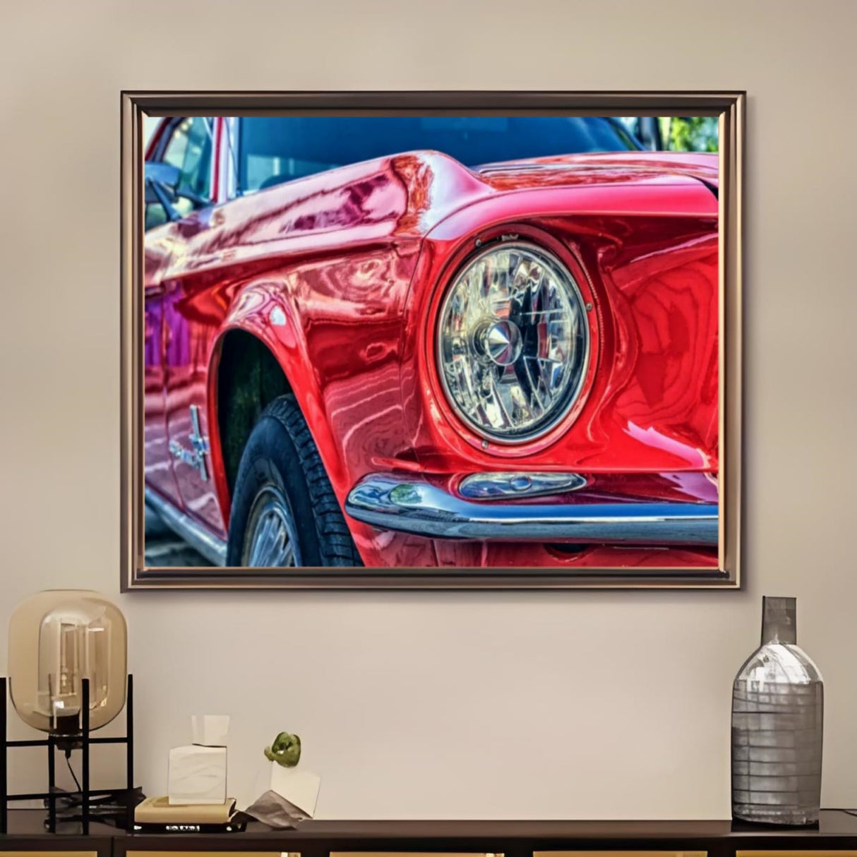 ABEUTY DIY Paint by Numbers for Adults Beginner, Red Car 16x20 inches Number Painting Home Decoration Crafts (No Frame) ABEUTY