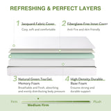 EGOHOME Full Size Memory Foam Mattress, 8 Inch Bed Mattress in A Box with Green Tea Cooling Gel, Pressure Relief Mattress with Medium Firm Support, CertiPUR-US Certified, 75''L x 54''W White EGOHOME