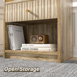 Nidouillet Nightstands Set of 2, Bedside Tables with Drawer, Night Stand Bed Side End Table with Open Storage for Farmhouse Bedroom Living Room Small Space Nidouillet