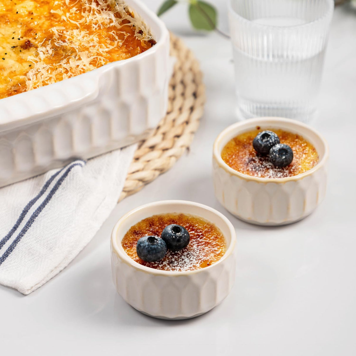 Ramekin Dish Set of 6, 4 OZ Ramekin for Creme Brulee, Lava Cake, Pudding, Souffle, Dishwasher and Oven Safe, Porcelain Ramekins for Baking Thanksgiving Christmas Gift for Women men ArteBake