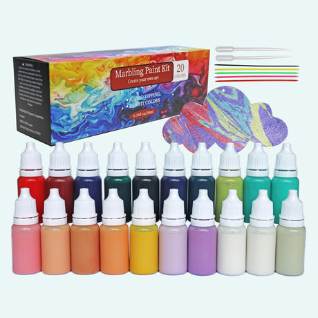 Water Marbling Painting Kit, Water Paint for Craft, Turkish Marble Pattern Craft Set,Watercolor Art Kit, Perfect for Birthday, Women's Day, Halloween, Christmas, Thanksgiving & New Year Gifts DGAGA
