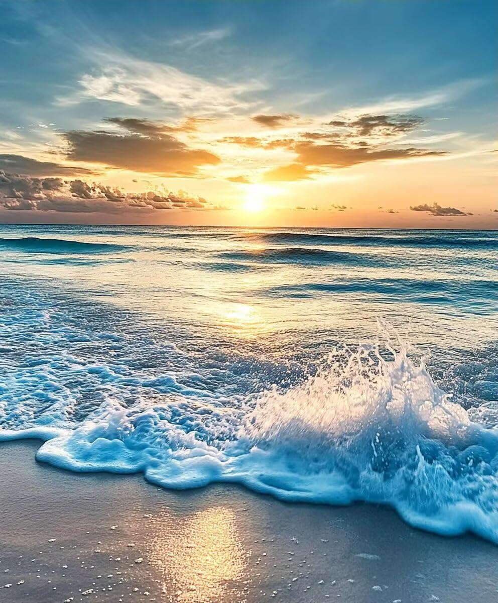 CALUOHO DIY 5D Diamond Craft Painting Kits,Ocean Wave Diamond Art for Adults,Sea Wave Diamond Arts Crafts for Wall Decor Gift 8x12 in CALUOHO