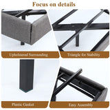 Gyfimoie Modern Grey King Floating Bed Frame with LED Lights and Double Beam Support Gyfimoie