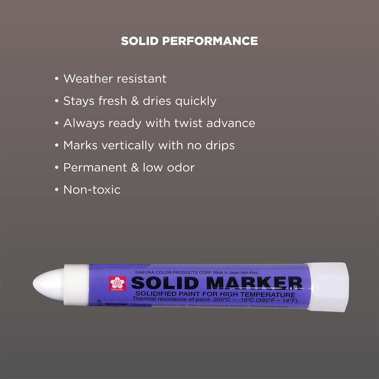 Sakura Solid Paint Markers - Permanent Marker Paint Pens - Window, Wood, & Glass Marker - White Paint - 1 Pack SAKURA SOLID MARKER