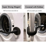 Spedtees Front Load Washer Door Prop, Magnetic Flexible Washer and Dryer Door Support Keep Washer Drying Door Open to Keep Dry (Black, Round) Spedtees