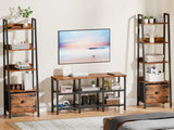 Furologee TV Stand, Small TV Console Table with 3-Tier Storage Shelves, Industrial Media Entertainment Center for TVs up to 50 Inch, Television Stands for Living Room, Bedroom, Rustic Brown Furologee