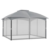 COWVIE Gazebo Replacement Netting Screen, 12' x 16' Universal Gazebo 4-Panel Mosquito Sidewalls with Double Zippers for Outdoor Patio (Only Netting) COWVIE