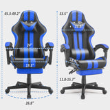 Ferghana Gaming Chairs with Footrest,Computer Game Chair,Massage Gaming Chairs,Christmas,Xmas Gift,PC Gaming Chairs for Adults Teens for Gaming Live Streaming Room(Navy Blue,Racing Version) Ferghana