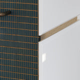 WOODTIME Wardrobe Closet with All Mirror, Wooden Armoire with 4 Doors & Hanging Rod, Clothes Storage Cabinet Organizer for Bedroom Apartment, White WOODTIME