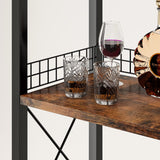 Homeiju Wine Rack Freestanding Floor, Bar Cabinet for Liquor and Glasses, 4-Tier bar Cabinet with Tabletop, Glass Holder, Storage Drawer and Wine Storage for Home Bar(Patent No.D1009580) Homeiju