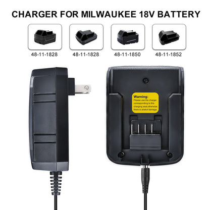 Battery Charger for Milwaukee 18V M18 Lithium Battery,Tool Replacement Rapid Charger Base for M18 Battery - WoodArtSupply