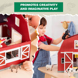 Terra By Battat - 20 Pcs Wooden Animal Barn Toy - Farm Toy Set - Pretend Play Toys For Kids and Toddlers Ages 3+ TERRA BY BATTAT