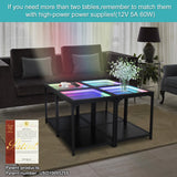 FUSLITE Infinity Mirror Light Table, Coffee Tables for Living Room, with 3D Infinity Illusion Mirror, RGB Side Table, with Tunnel Light, Unique Coffee Table, with Futuristic Decor, for Bedroom, Party FUSLITE