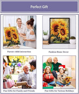 MIRCVSH Sunflower Paint by Numbers Kit for Adults Framed,Paint by Number for Adults,Adults' Paint-by-Number Kits on Canvas with Wooden Easel for Home Wall Decor 12X16 Inch MIRCVSH