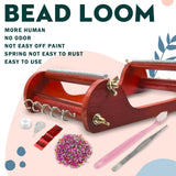 INDIVSHOW The Wooden Bead Loom Set with 20g Seed Bead,Needle,Cotton Thread,Needle Threader,Tweezre and Some Small Accessories,Tools for Bracelet,Necklace,Belts Jewelry Making INDIVSHOW
