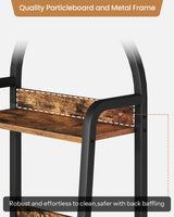 CHOEZON 5 Tier Ladder Shelf with Drawer, Tall Narrow Bookshelf with Storage, Industrial Ladder Bookshelf, Tall Corner Shelves for Living Room, Bedroom, Balcony, Rustic Brown and Black TCJ07BF CHOEZON