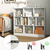 SILKYDRY 10 Cube Storage Organizer, 4 Tier Open Bookcase, Modern Bookshelves and Bookcases, 41" Floor Standing Wooden Display Bookshelf for Living Room Bedroom Office (White) SILKYDRY