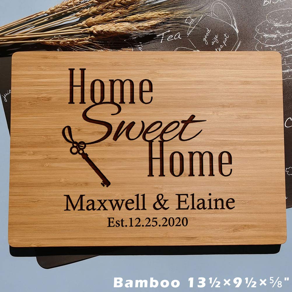 Housewarming Gifts, Personalized Cutting Board for Men, Parents, Couples, Newlyweds, New Home Decor, New Apartment, First Home - Home Sweet Home - WoodArtSupply