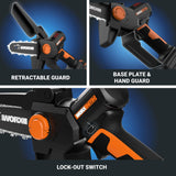 Worx Nitro 20V 5" Cordless Brushless Chainsaw 2.0 Ah Battery and Charger Included WG325 WORX